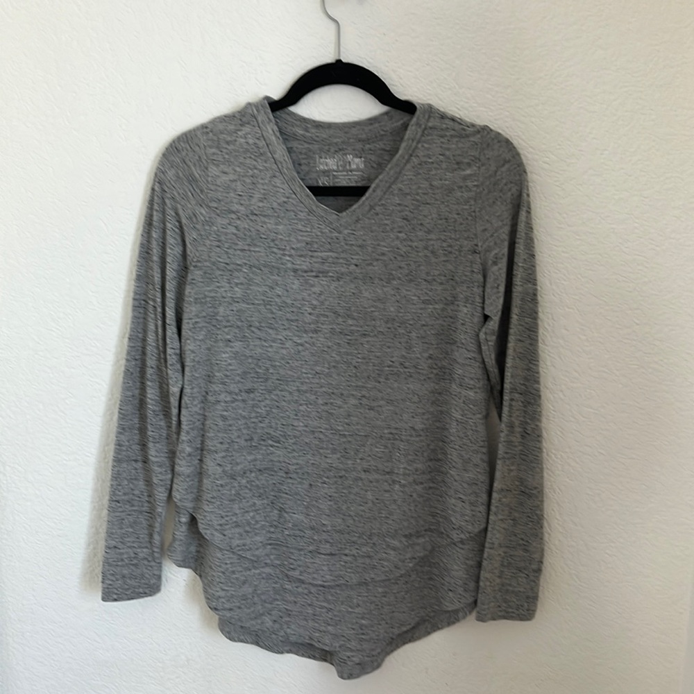 Latched Mama Heather Grey Long Sleeve Nursing Top perfect for Breastfeeding